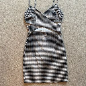 Fitted plaid mini dress
